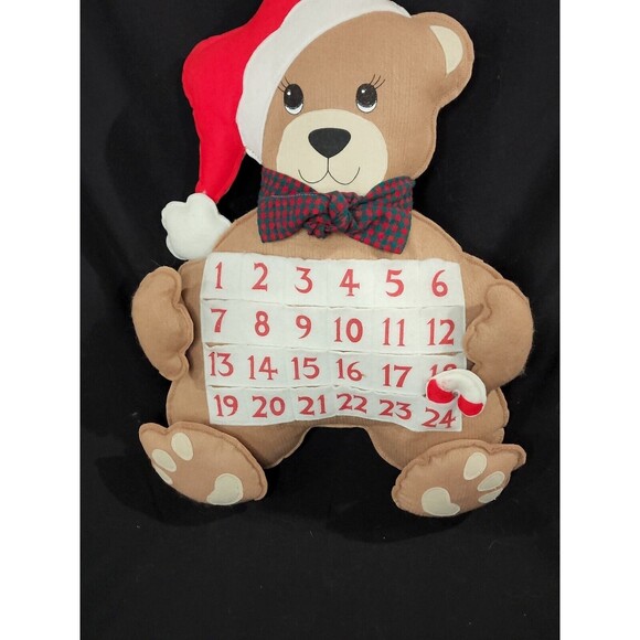 Teddy Bear in Santa Hat Advent Calendar Christmas Decoration Stuffed Felt - Picture 10 of 12
